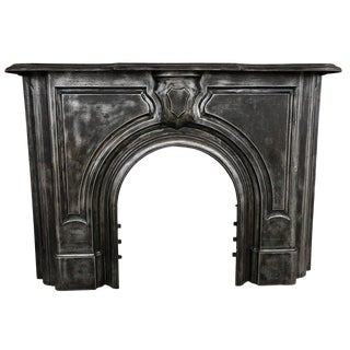19th Century Antique Cast Iron Fireplace Mantel For Sale