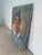 1960s Signed Original Oil Painting of a Somber Circus Clown in Blue For Sale - Image 4 of 12