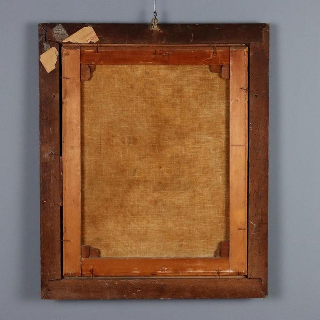 Textile Male Portrait, Oil on Canvas, Framed For Sale - Image 7 of 8