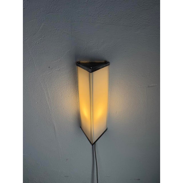 Modernist Geometric Wall Lamp in Glass and Metal, 1960s For Sale - Image 15 of 15