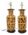 A Pair of Early 21st-Century Hand-Painted Tortoiseshell-Patterned Art Ceramic Table Lamps For Sale