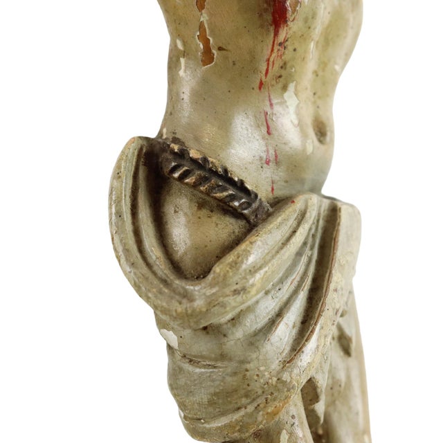 Anriquw Polychrome Wooden Corpus Christi Sculpture, 1700s For Sale - Image 13 of 15