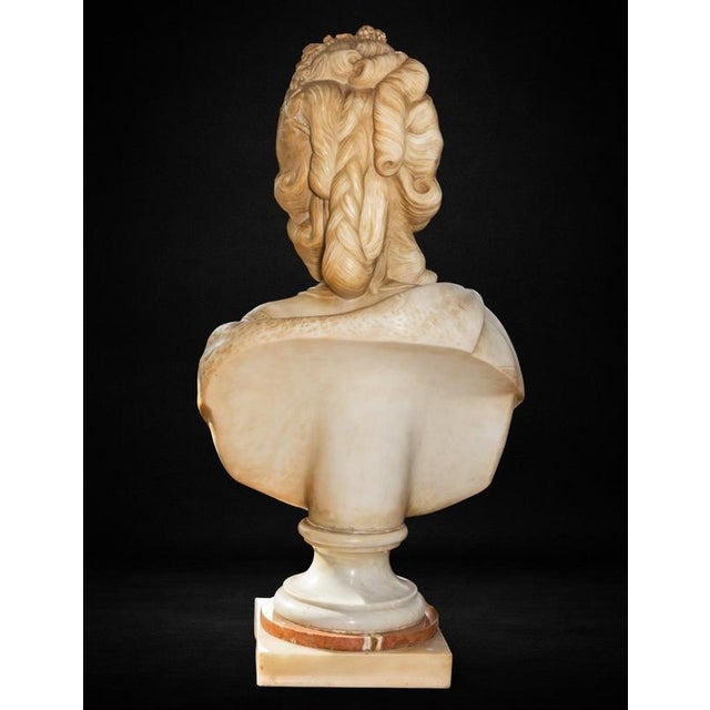 Unknown, Bust of Marie Antoinette, Carrara Marble For Sale - Image 8 of 9