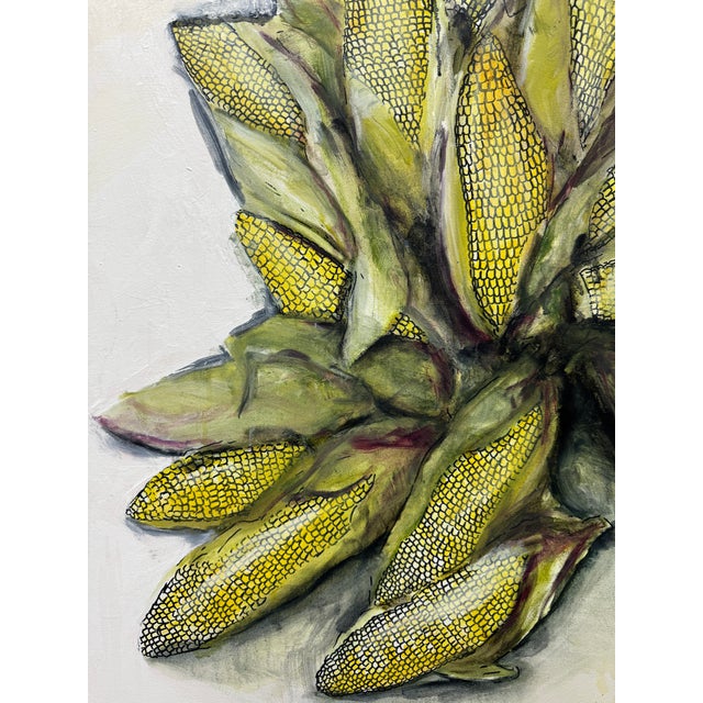 Paint Ears of Corn Acrylic on Canvas Painting, Unsigned For Sale - Image 7 of 12