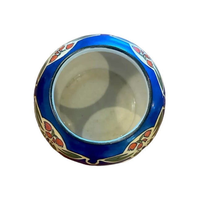 Antique American Belleek Ceramic Art Company Arts & Crafts Hand Painted Tulip Squat Form Vase, Circa 1905 For Sale - Image 9 of 11