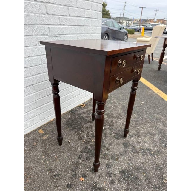 Vintage American Sheraton Two Drawer Nightstand Side Table For Sale - Image 4 of 13