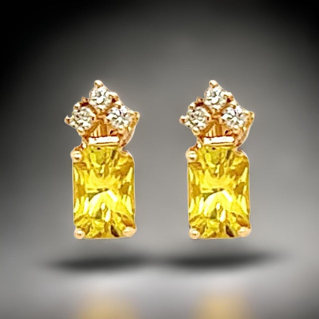 Natural Sapphire Diamond Earrings 14k Gold 1.74 TCW Certified For Sale - Image 14 of 18