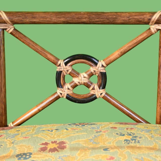 Wood Vintage McGuire Target Back Sofa For Sale - Image 7 of 10