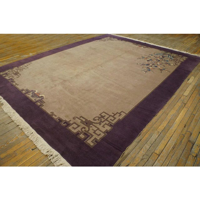 1920s Chinese Art Deco Carpet ( 9'3'' x 11'8'' - 282 x 282 x 355 ) Antique Art Deco Room Size Wool Ivory Rug, Circa Date:...