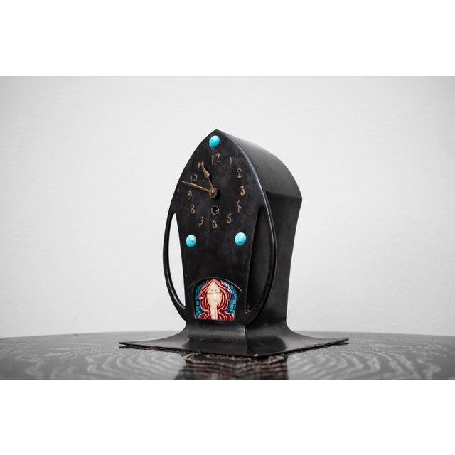 Antique Art Nouveau Mantel Clock by Carl Werner, 1890s For Sale - Image 5 of 18