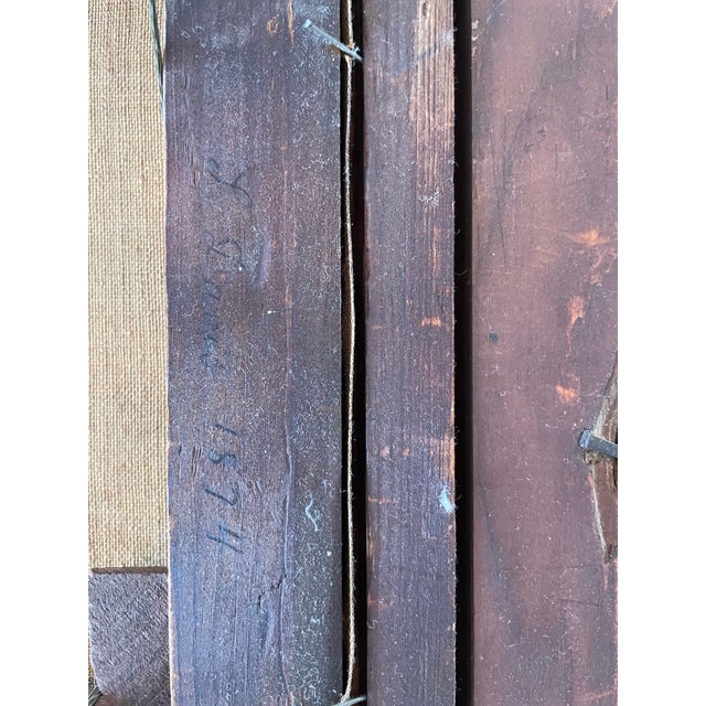 Antique 19 Century Pastoral Landscape Oil Painting L Davis Dated 1874 For Sale In New York - Image 6 of 10