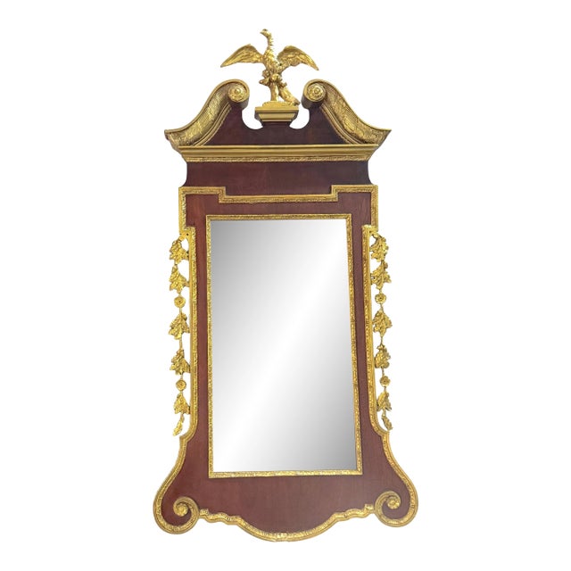 Monumental Philadelphia Federal Period Gilt & Mahogany Eagle Mirror For Sale