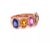Contemporary Multicolor Sapphire & Diamond 18k Rose Gold Band Ring - Size 6 For Sale - Image 3 of 7