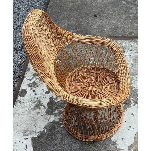 Vintage Wicker Armchair, 1950s For Sale - Image 12 of 15
