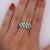 Modern 2 Carat Asscher Cut Emerald & Diamond Checkerboard Statement Ring For Sale - Image 3 of 9