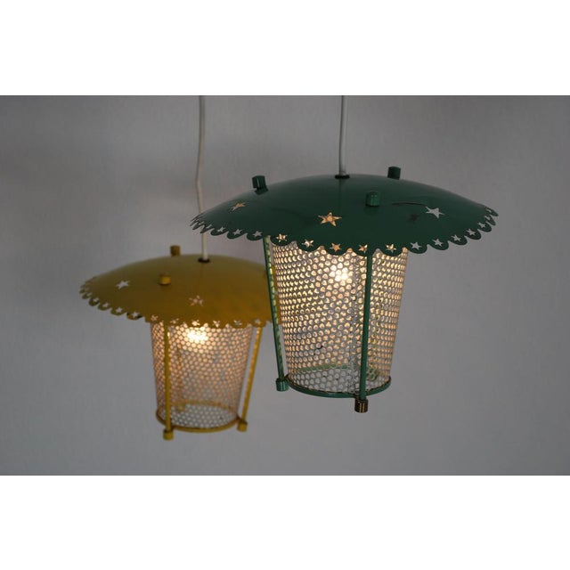 1950s Italian Hanging Lamp with Two Lanterns, 1950s For Sale - Image 5 of 18