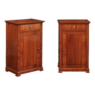 Pair of Austrian Biedermeier Cabinets with Single Drawer and Door, circa 1870 For Sale