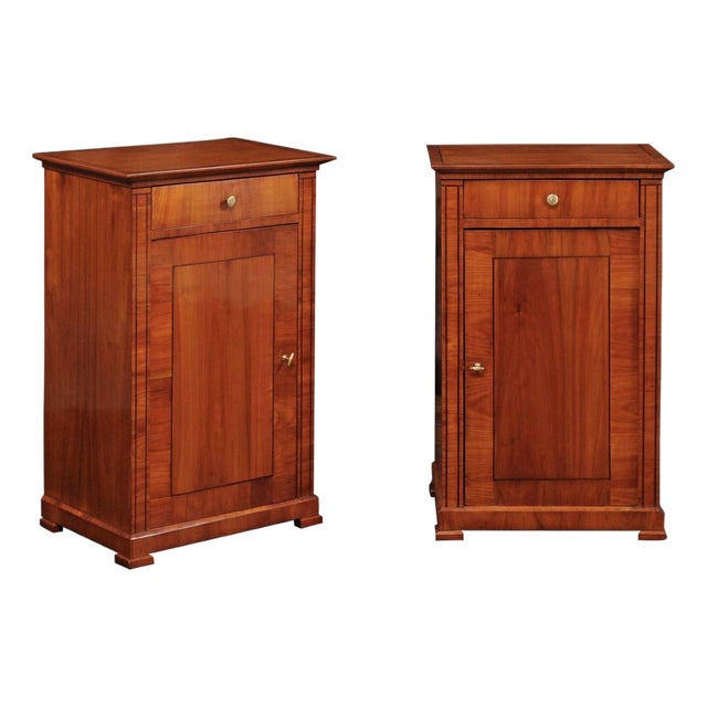 Pair of Austrian Biedermeier Cabinets with Single Drawer and Door, circa 1870 For Sale