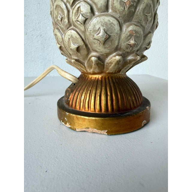 Beige Terracotta Pineapple Lamp Base, 1950s For Sale - Image 8 of 18