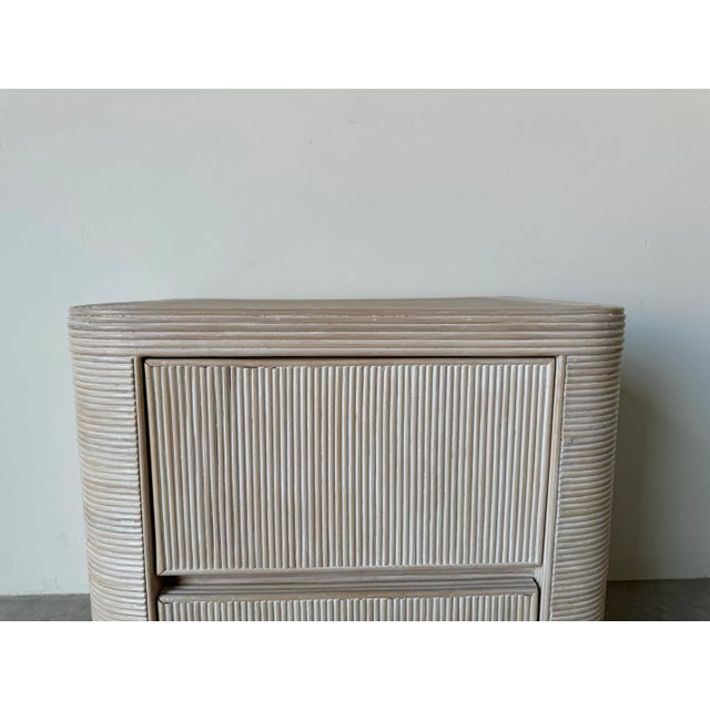 Vintage Pencil Reed Rattan Nightstand For Sale - Image 4 of 12