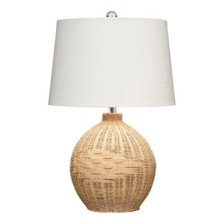 Lifestyle by JY Cape Rattan Table Lamp in Natural For Sale
