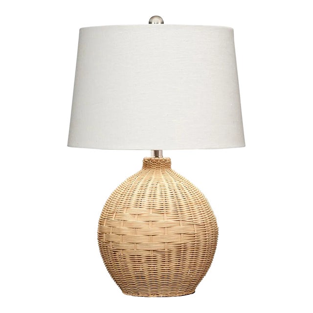 Lifestyle by JY Cape Rattan Table Lamp in Natural For Sale
