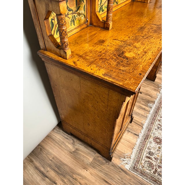 Antique Victorian Aesthetic Movement Oak Desk in Original Finish C. Late 19th Century For Sale - Image 9 of 14