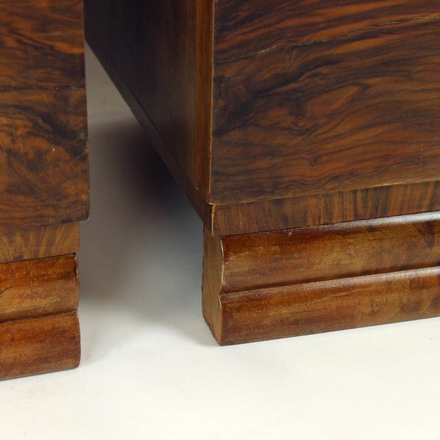 Art Deco Bedside Tables in Walnut, Czechoslovakia, 1930s, Set of 2 For Sale - Image 10 of 14