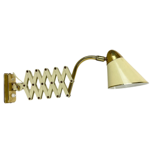 Scissors Wall Light in Brass and Metal from Sis Leuchten, Germany, 1950s