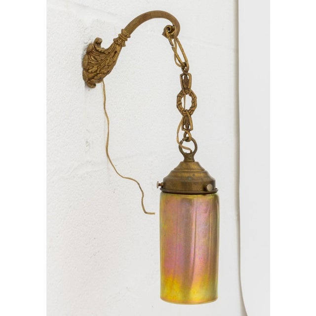 Early 20th Century Empire Style Gilt Metal Hanging Wall Light For Sale - Image 5 of 5