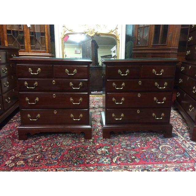 Lexington Furniture Vintage Nightstands, Mahogany Bedside Chests, Lexington Furniture, the Pair For Sale - Image 4 of 12