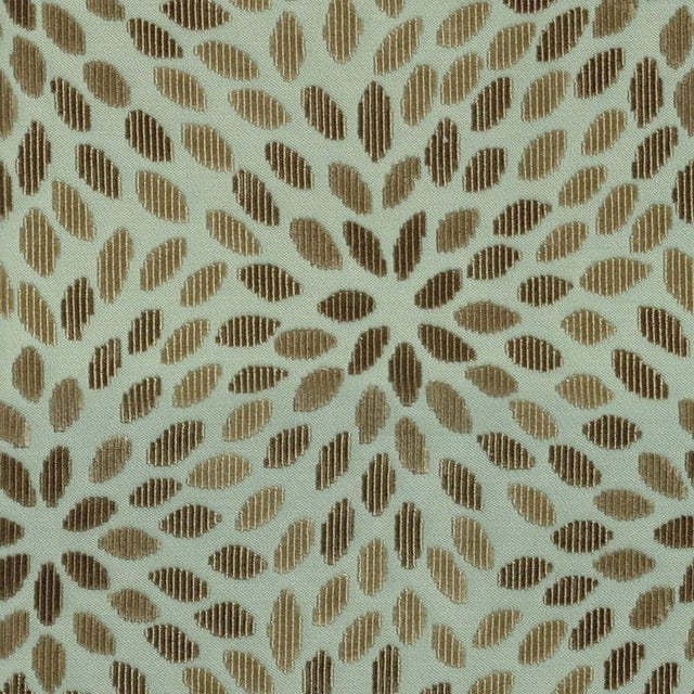Sample - Schumacher Kiku Silk Velvet Fabric in Aqua & Cocoa For Sale