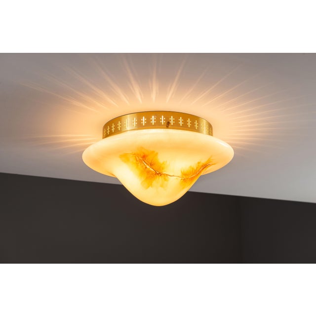 Vintage Decorated Ceiling Lamp from Rosdala Glasbruk, 1970s For Sale - Image 4 of 11