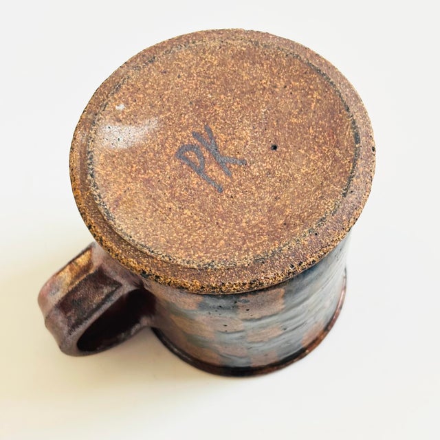 Ceramic Checkered Studio Pottery Mug For Sale - Image 7 of 7