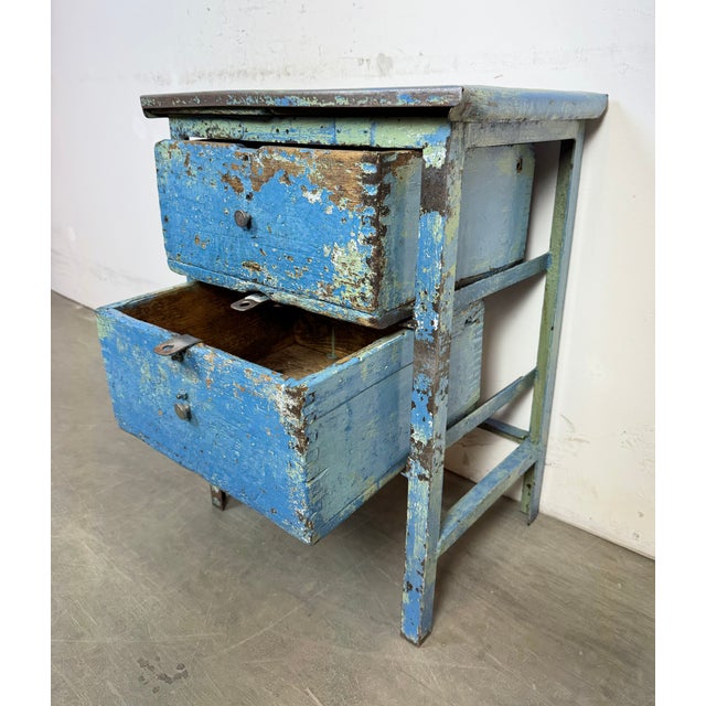 Industrial Blue Iron Chest of Drawers, 1950s For Sale - Image 13 of 18