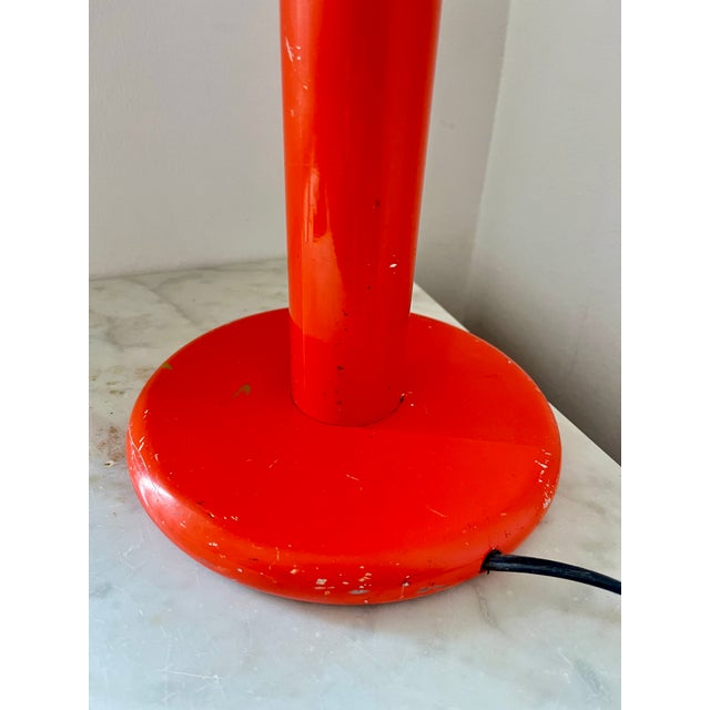 Orange Vintage Space Age Orange Metal Table Lamp, 1970s For Sale - Image 8 of 16