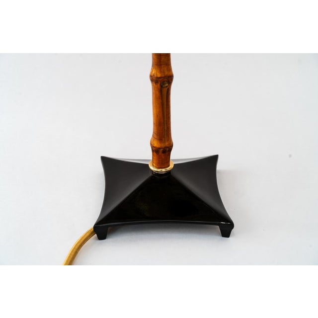 Vintage Bamboo Table Lamps with Fabric Shades by Rupert Nikoll, 1950s, Set of 2 For Sale - Image 15 of 18