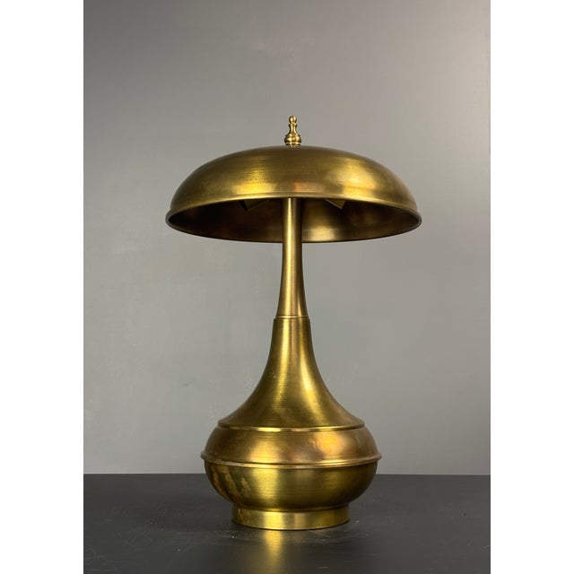 1960s Mid-Century Modern Italian Brass Dome Mushroom Table Lamp, 1960s For Sale - Image 5 of 18