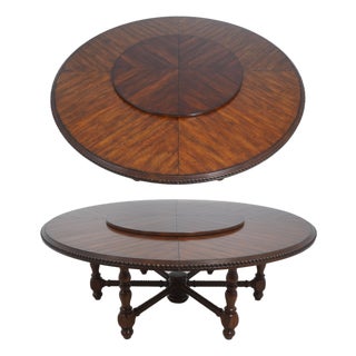 Large Round Barley Twist Mahogany Dining Table For Sale