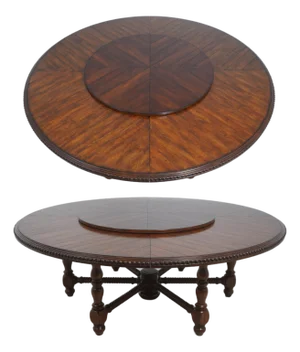 Large Round Barley Twist Mahogany Dining Table