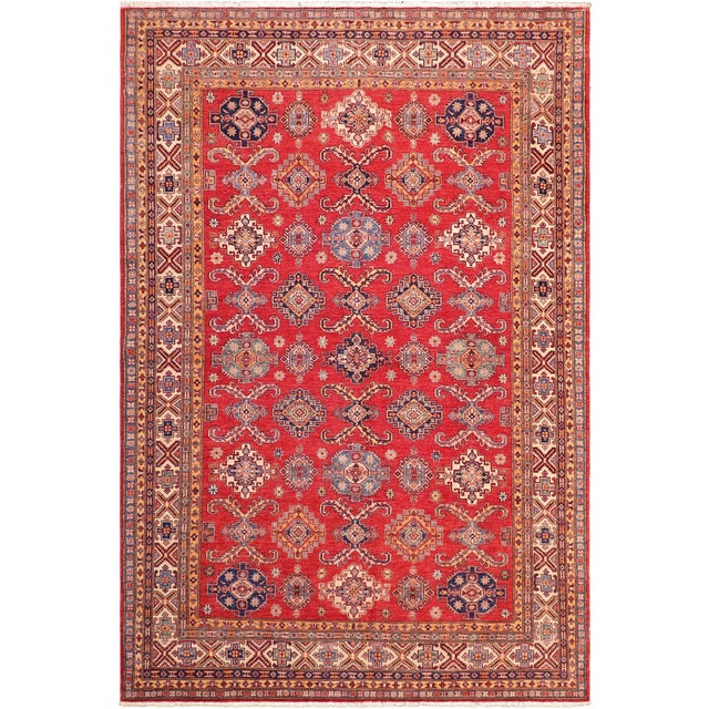 Southwestern Super Kazak Red/Beige Wool Rug - 8'3'' X 9'8'' For Sale - Image 10 of 10