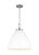 2020s Chapman & Myers by Visual Comfort Studio Wellfleet Large Dome Pendant, Matte White & Polished Nickel For Sale - Image 5 of 6