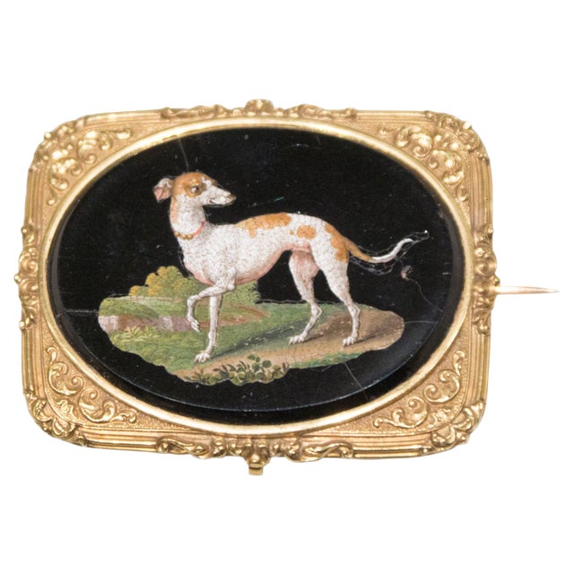 Small Antique Plate with Greyhound For Sale
