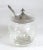 Vintage 1950s Mid Century Etched Decorated Crystal & Sterling Silver Jam Jar & Spoon Set For Sale In Boston - Image 6 of 13