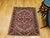 Vintage Persian Heriz Serapi Rug, Hand-Knotted Wool, Geometric Pattern, Brick-Red & Ivory, 4x4 For Sale - Image 9 of 18