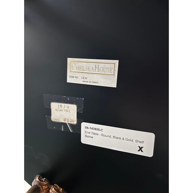 Chinoiserie Vintage Chelsea House Chinoiserie End Table (Black & Gold) For Sale - Image 3 of 3
