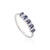 Baguette Cut Blue Sapphire & Diamond Half Band Ring Size 5.5 For Sale - Image 4 of 11