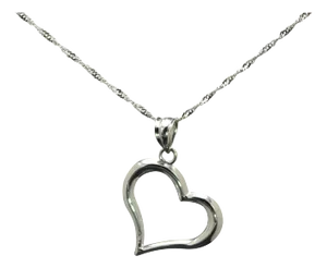 The Varenna: Ladies Contemporary 14K White Gold Heart Necklace