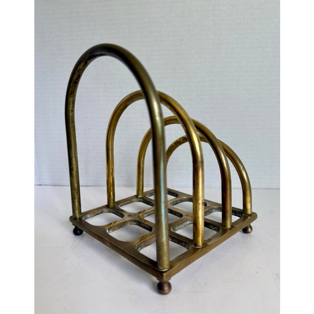 Metal 1980s Postmodern Brass Letter Holder by Geary's Beverly Hills For Sale - Image 7 of 11