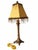 Ornate Gold-Tone Barley-Twist Buffet Lamp With Fringed Shade For Sale In Las Vegas - Image 6 of 11